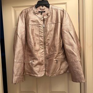 Like new Imitation Leather Baccini Women's Metallic Leather Jacket Size 3X